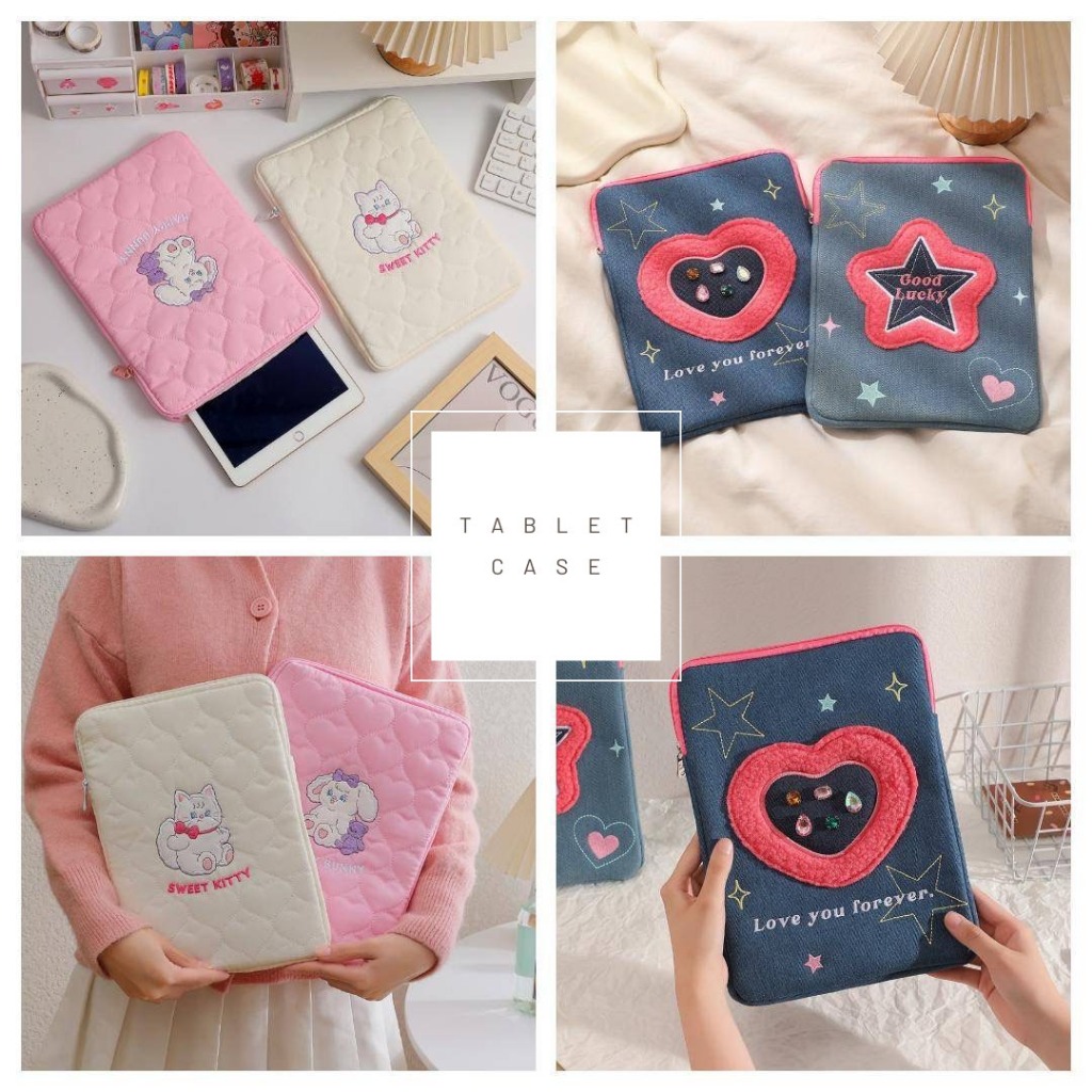 พร้อมส่งกระเป๋าใส่แล็ปท็อป แท็บเล็ต ขนาด 9.7 – 14 นิ้ว มีซิป ลายปัก นุ่มนิ่ม ปุกันกระแทก TB07