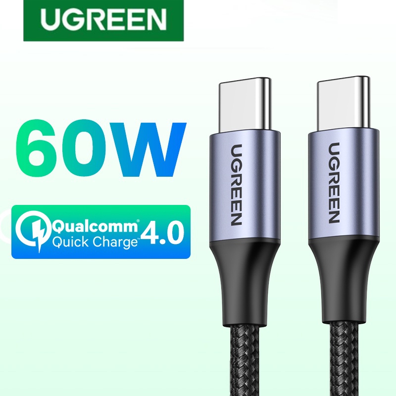 UGREEN รุ่น 50149, 50150 สายถักชาร์จ USB-C to USB-C จ่ายไฟ 60W รองรับ QC4.0