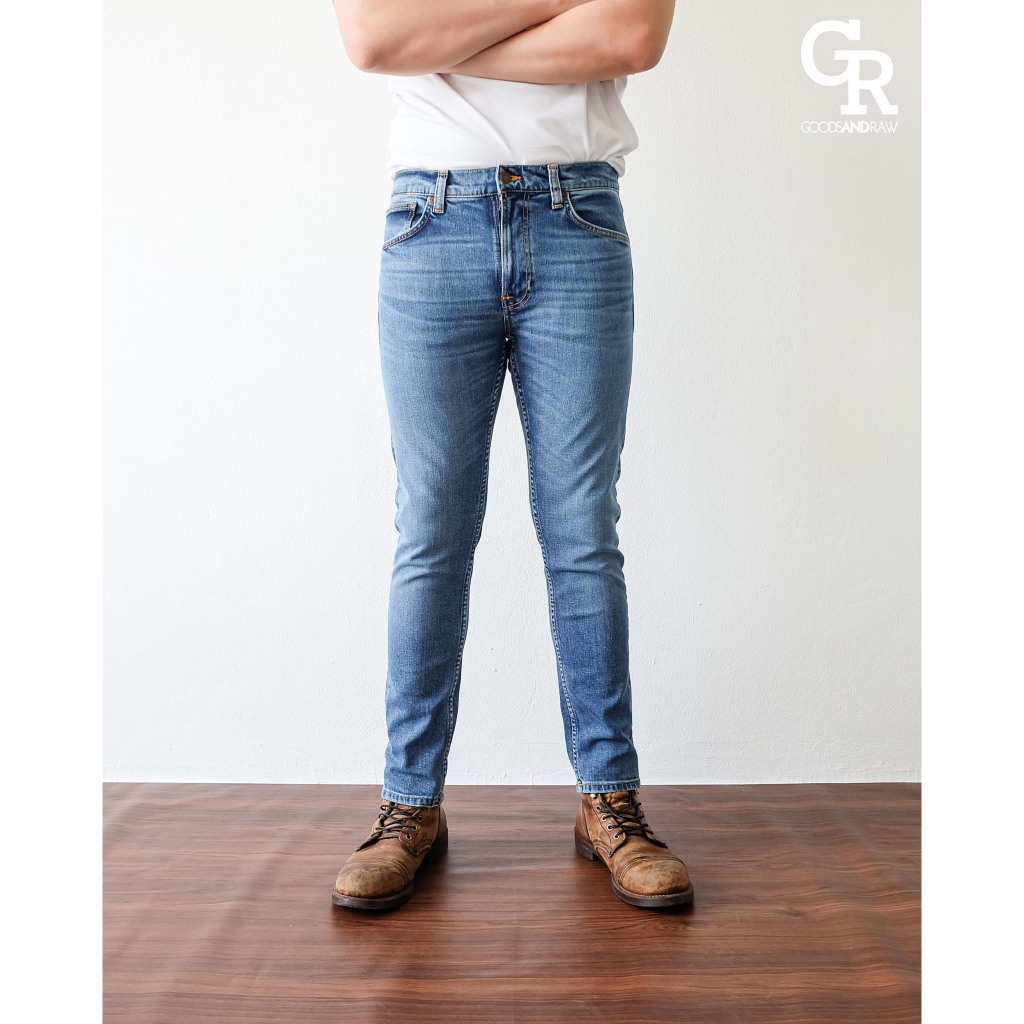 ฟรี! ถุงผ้า300฿ Lean Dean Lost Orange แบรนด์ Nudie Jeans แท้ 100% by Goods & Raw