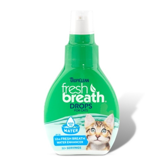 Tropiclean Fresh Breath Drop Cat 65 ml น้ำยาหยด (ผสมน้ำ) น้ำยาลดกลิ่นปากแมว แมวปากเหม็น ลดกลิ่นปากแมว น้ำยาบ้วนปาก แมว