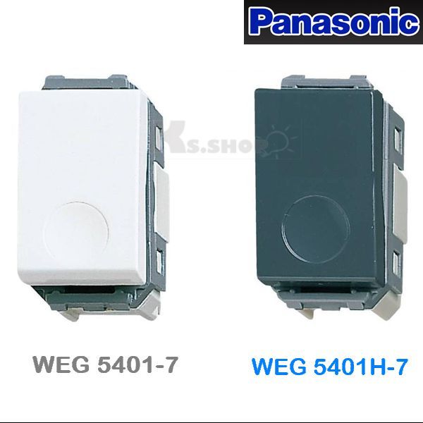 Panasonic สวิทซ์กด ทางเดียว สีขาว รุ่น WEG5401-7 สีขาว,สีเทา​ (กดติดปล่อยดับ) WEG5401-01(สวิทซ์กดกระดิ่ง) สีขาว