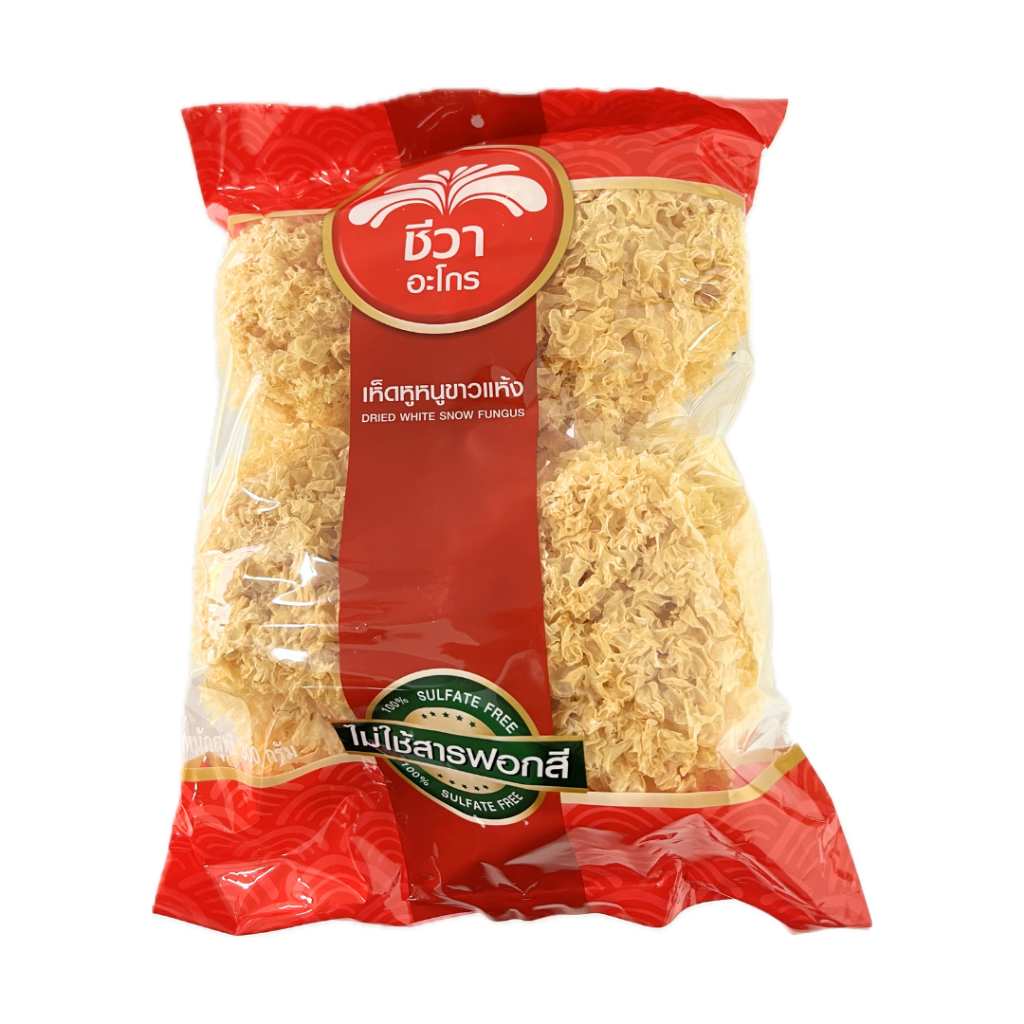 เห็ดหูหนูขาวแห้ง ตรา ชีวา ขนาด 300 กรัม (Dried White Snow Fungus 300g.)