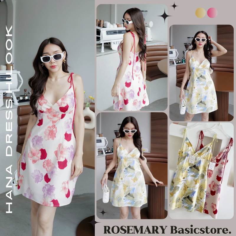 Hana Dress เดรสผ้าพิมพ์ลายสดใสน่ารัก เดรสสั้น งานป้าย 𝐇𝐢𝐥𝐨𝐨𝐤 [𝐁𝐲 𝐈𝐧𝐭𝐮𝐨𝐧] #Rosemary Basicstore