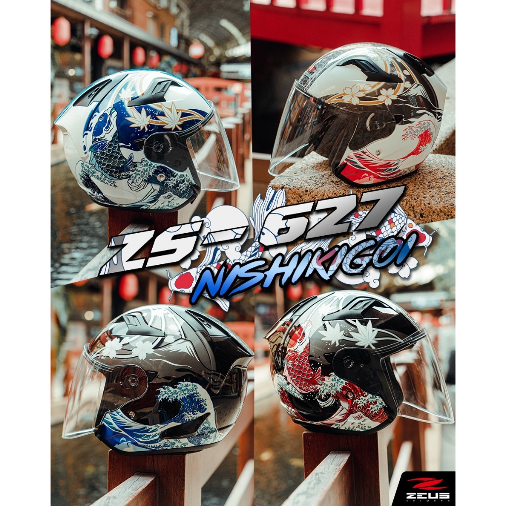หมวกกันน็อค ZEUS Helmets | ZS-627 NISHIKIGOI เปิดหน้า ใหม่ล่าสุด 2024