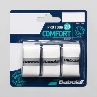 Babolat เทปพันด้าม/กริ๊ปพันด้ามไม้เทนนิส Pro Tour 2.0 x3 Overgrips Tape Racket Tennis | White ( 653053 )