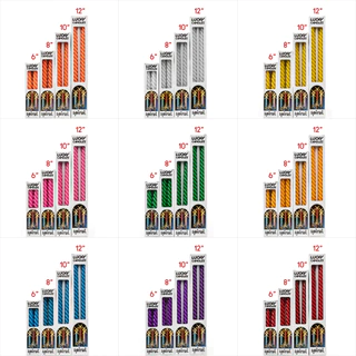 ต้นบุญ - เทียนเกลียว 9 สี ความสูง 6 , 8 , 10 , 12 นิ้ว Lucky เทียน ประจำวันเกิด สำหรับไหว้พระ บูชาเทพ งานมงคล แต่งงาน