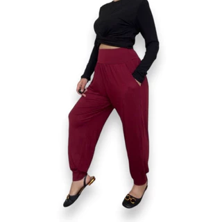(Harem pants) กางเกงจินนี่ ขายาว ผ้าเรย่อน เอว 30 ถึง 44 ผ้านิ่มใส่สบายใส่ได้ทุกวัย