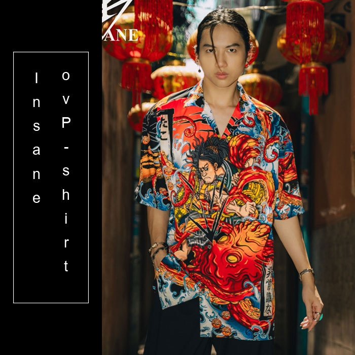 TAKO เสื้อเชิ้ตพิมพ์ลาย ออกแบบตัดเย็บอย่างดี ลิขสิทธิ์เฉพาะ INSANEBRAND