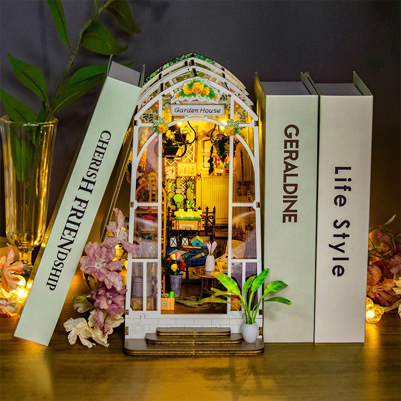 เรือนกระจกจิ๋ว รุ่น M2313 Garden House กล่องกั้นหนังสือ Book Nook DIY ตกแต่งชั้้นหนังสือ บ้านDIY