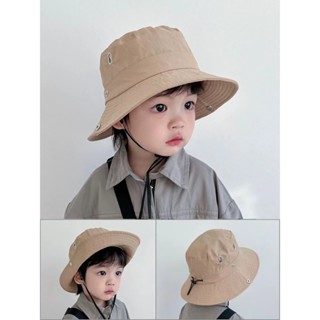 หมวกบัดเก็ตเดินป่าผ้าร่มเด็กโต หมวกสีพื้น