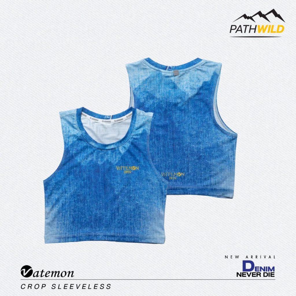 VATEMON CROP SLEEVELESS JEANS COLLECTION เสื้อครอปสำหรับใส่ออกกำลังกาย เนื้อผ้านุ่ม เบา ระบายอากาศได้ดี ไม่อมเหงื่อ