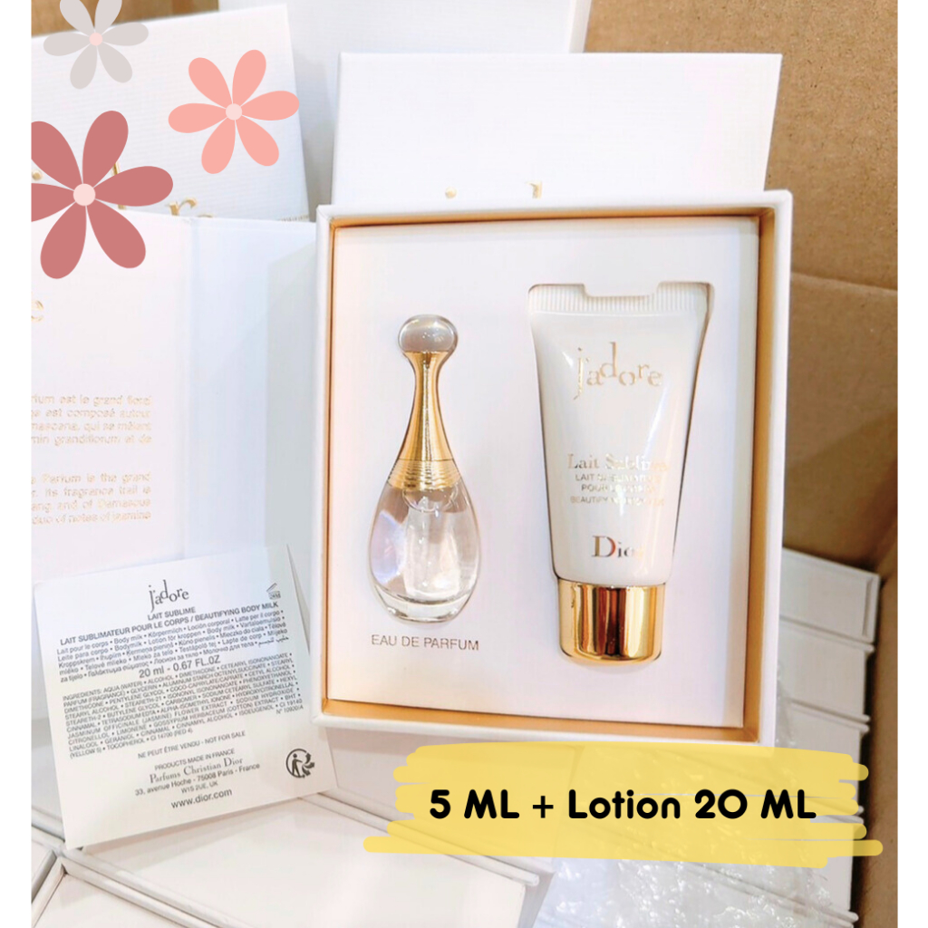 Set Christian Dior J' adore EDP 5 ml + Body Milk Lotion 20 ml