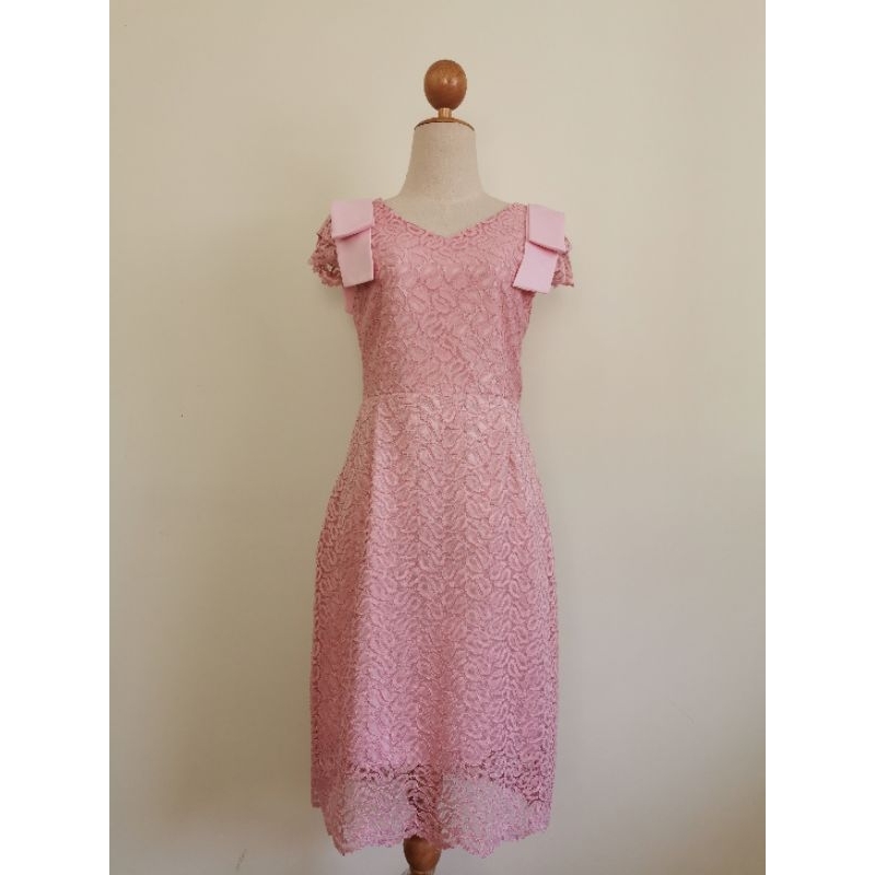 เดรสลูกไม้สีชมพู​ Just Girlie / M