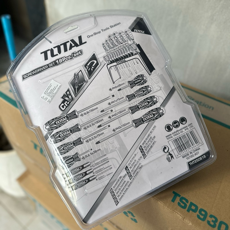 ชุดไขควง 18 ตัวชุด ( ปากแบน + ปากแฉก + หัวทอร์ค ) รุ่น THT250618 ( Screwdriver Set ) TOTAL - รูปที่ 2