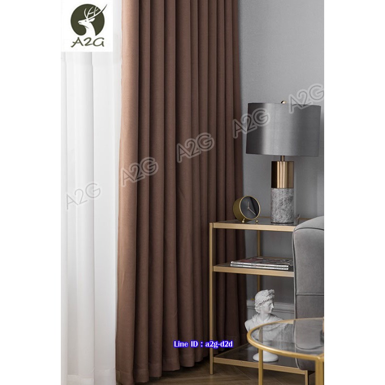 แนะนำ ผ้าม่าน ผ้าม่าน กว้าง 200 x สูง 250 หรือ 260 หรือ 270 ซม (กว้างxสูง) ลายเรียบหรู1 กั้นแอร์ สำเร็จรูป ห่วงตาไก่ กันแสงUV เนื้อหนา ราคาพิเศษ มีเก็บเงินปลายทาง