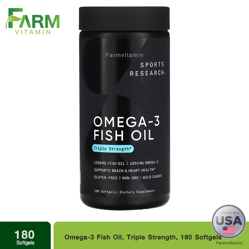 Sports Research, Omega-3 Fish Oil, Triple Strength, 180 Softgels