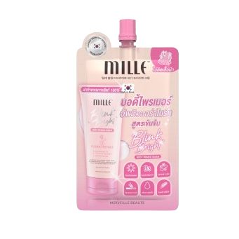 (1ซอง บอดี้) บอดี้ไพรเมอร์ MILLE BLINK BRIGHT BODY PRIMER CREAM #FLORAL PETALS 15 G.