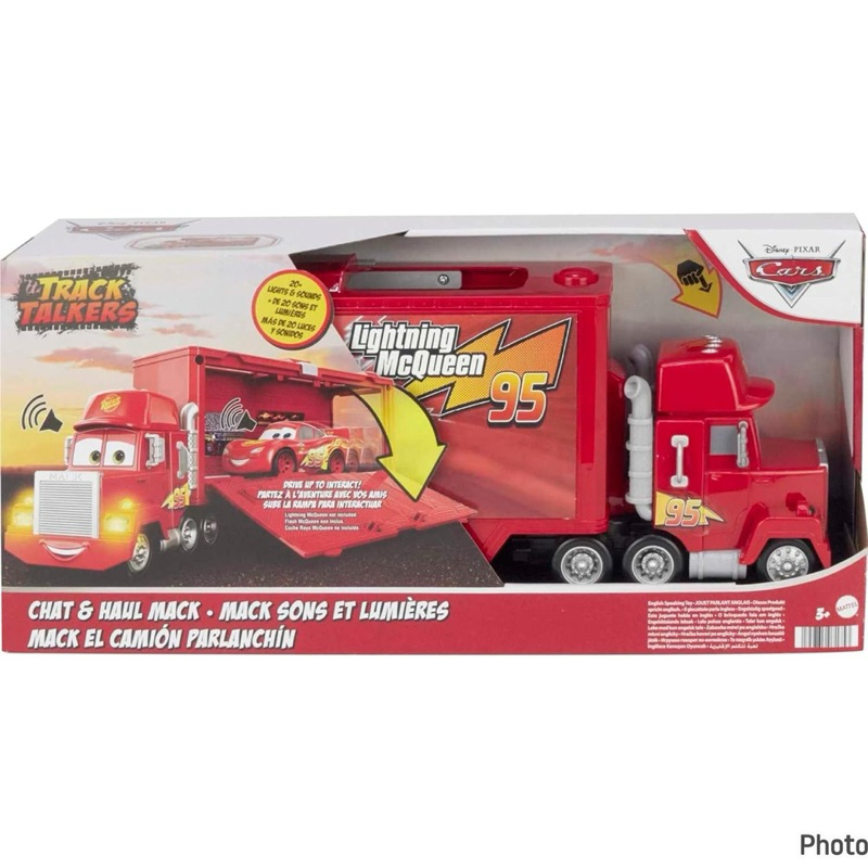 รถขนาดยาว 17 นิ้ว Disney Pixar Cars Mcqueen Track Talkers Chat & Haul Mack Vehicle
