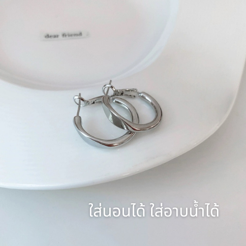 MEET พร้อมส่ง ต่างหูเงิน Circle ต่างหูแฟชั่น ต่างหูห่วง ตุ้มหูเงินแท้925 ต่างหูผู้หญิง ต่างหูเกาหลี ตุ้มหูเงิน ต่างหู