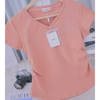 เสื้อคอตตอนยูนิโคล่ คอวี หยุมข้าง