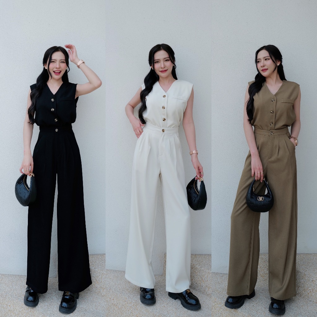 HILOOK เชตเสื้อกระดุมหน้าคอวีแขนเต๋อ เนื้อผ้าดีมีน้ำหนัก นิ่ม ผ้าดีสุดๆ#9276 T-SHRITNISTA