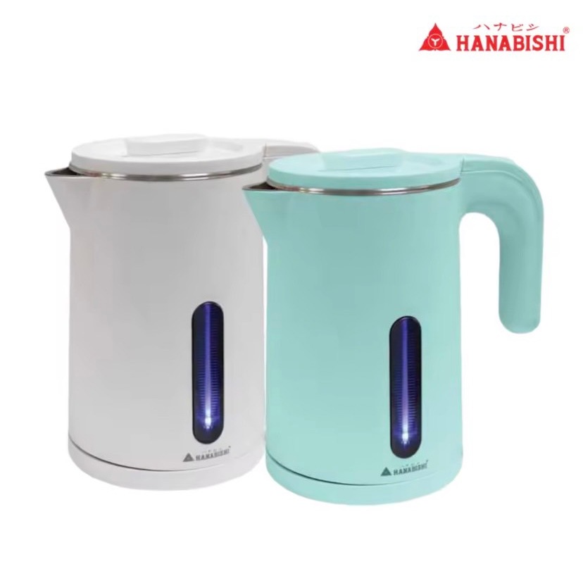 HANABISHI HCK-1906 กาต้มน้ำไฟฟ้า 1 ลิตร ไร้รอยต่อรอยเชื่อม ประกันสินค้า 1 ปี