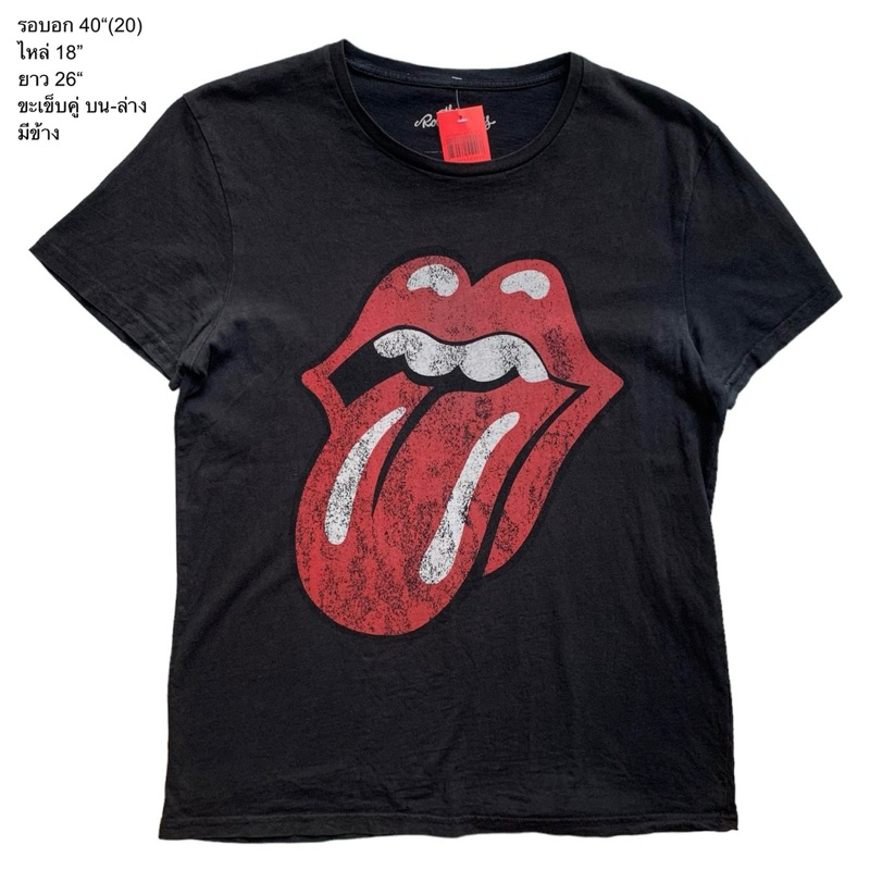 🌼มือ2🌼เสื้อยืด วง The Rolling Stones ปี 2012 พื้นสีดำ Size 40”