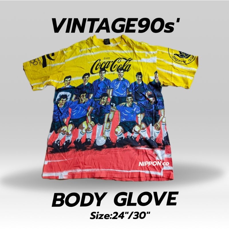 เสื้อวินเทจBody Glove coca-cola ovp ปี90แท้