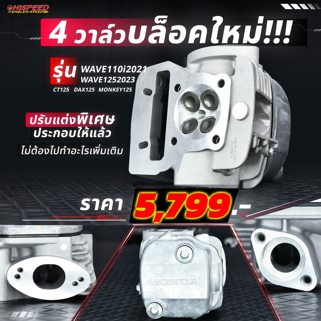 {NEW} ฝา 4 วาล์ว WAVE110i - DreamSupercub, Grom125 5เกียร์ , WAVE110i 2021 , WAVE125-I LED 2023