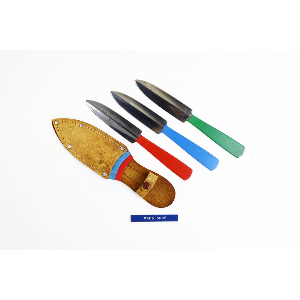 [มือสอง] [Vintage] ชุดมีด Throwing a knife โลหะ 3 ชิ้น พร้อมซองหนัง [Japanese Throwing Dagger Set] - สินค้าผ่านการใช้งาน