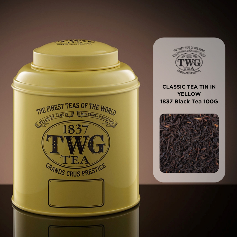 TWG CLASSIC TEA TIN IN YELLOW TEA 1837 Black Tea 100g 【กระปุกเปล่าบรรจุชา100กรัม】