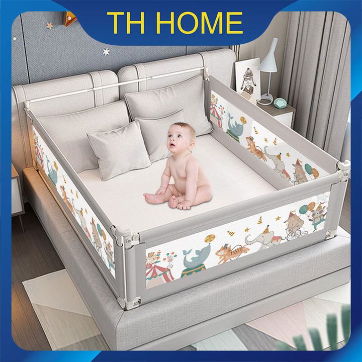 TH HOME พร้อมส่งจากไทย คอกกั้นเด็ก 6ฟุต ที่กั้นเตียง 5ฟุต  กั้นเตียงเด็ก4ฟุต คอกเด็ก ป้องกันเด็กตกเตียง ที่กั้นเตียงเด็ก