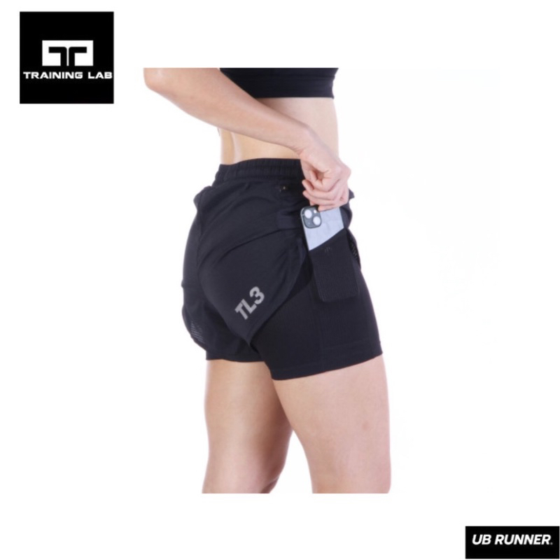 กางเกงวิ่งผู้หญิง Training Lab Women’s TL 3” Flow+ Shorts (23223)