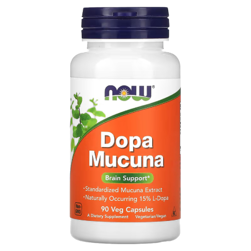 แอล-โดพา สารสกัดเมล็ดหมามุ่ย NOW Foods, Dopa Mucuna, 90 Veg Capsules
