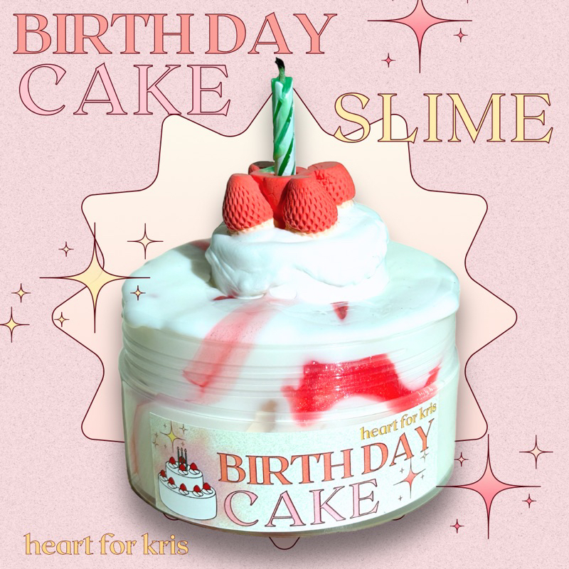 สไลม์ เบิร์ดเดย์เค้ก Birthday cake เบสพุดดิ้ง กลิ่นวนิลา