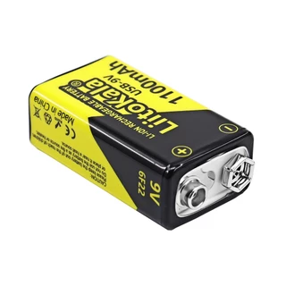 Liitokala ถ่านชาร์จ 9V 1100mAhเต็ม ชาร์จได้1500ครั้ง!!! 1ก้อน/PCS