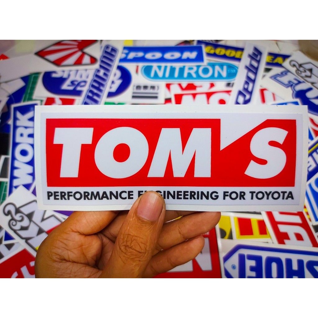 สติ๊กเกอร์ติดรถ TOM S เคลือบกันรอย กันน้ำ เกรด 2 ปี ขนาด 15x5.5 เซนติเมตร l TOM S Sticker