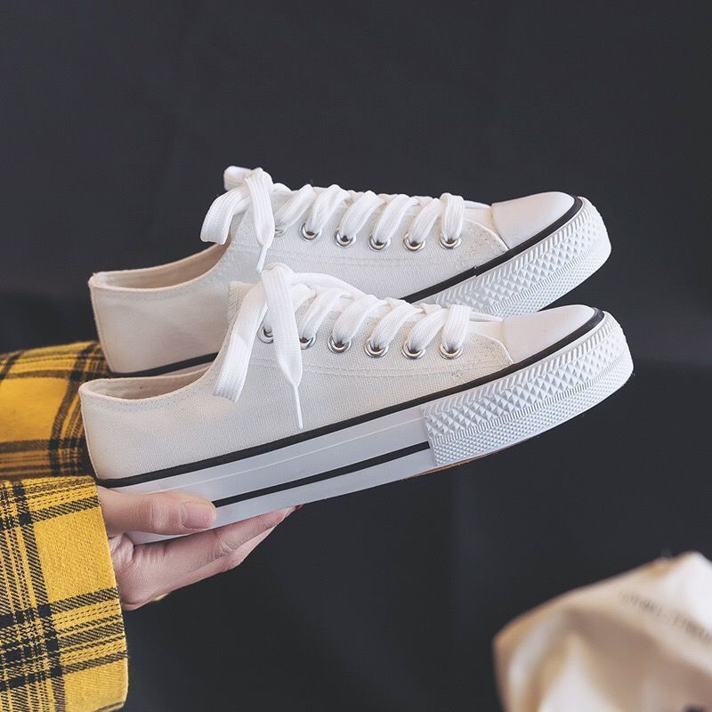 WALKING 👟 รองเท้าผ้าใบ สไตล์คลาสสิก ใส่​ได้​หญิง​และ​ชาย ทรงเตี้ย ใส่สบาย ระบายอากาศดี ไซส์ 36-44