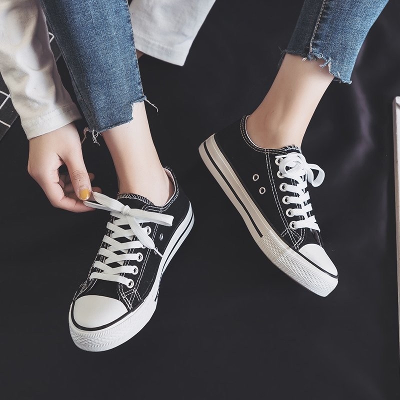 WALKING 👟 รองเท้าผ้าใบ สไตล์คลาสสิก ใส่​ได้​หญิง​และ​ชาย ทรงเตี้ย ใส่สบาย ระบายอากาศดี ไซส์ 36-44