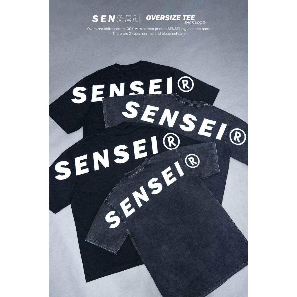 💞💖ใส่โค้ดSENSEI10Pลด10%💖💞เสื้อยืดแขนสั้นSENSEI OVERSIZE TEE BACK LOGO