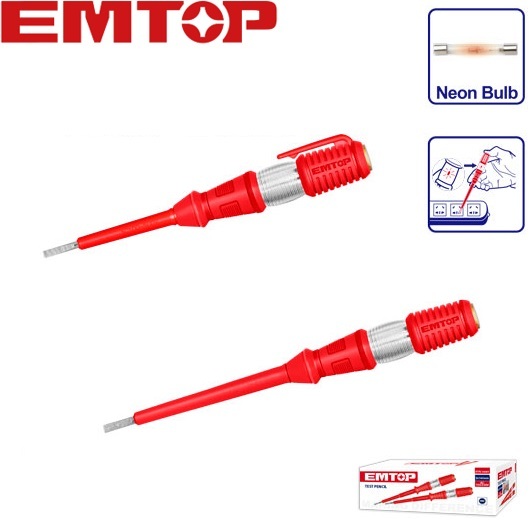 EMTOP ไขควงลองไฟ ขนาด 5.1/2 นิ้ว (140 มม.) รุ่น ETPL14001 ( Voltage Tester ) ไขควงเช็คไฟ ไขควงวัดไฟ