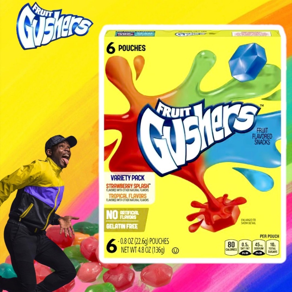 นำเข้า🇺🇸  ขนมรสผลไม้ Gushers Strawberry Splash and Tropical fruit flavored snacks, 6 ct ราคา 250 บาท