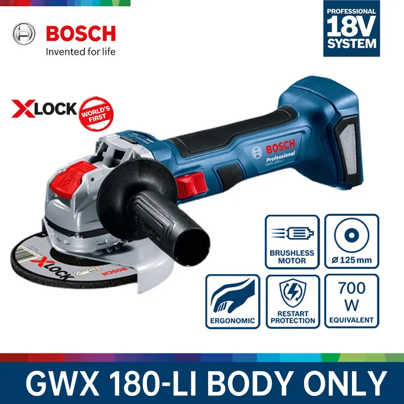 BOSCH เครื่องเจียรไฟฟ้าไร้สาย 5 นิ้ว BOSCH รุ่น GWX 180-LI (ตัวเปล่า)