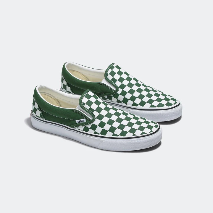 VANS VN0A7Q5D6QU Classic Slip-On COLOR THEORY CHECKERBOARD GREENER PASTURES