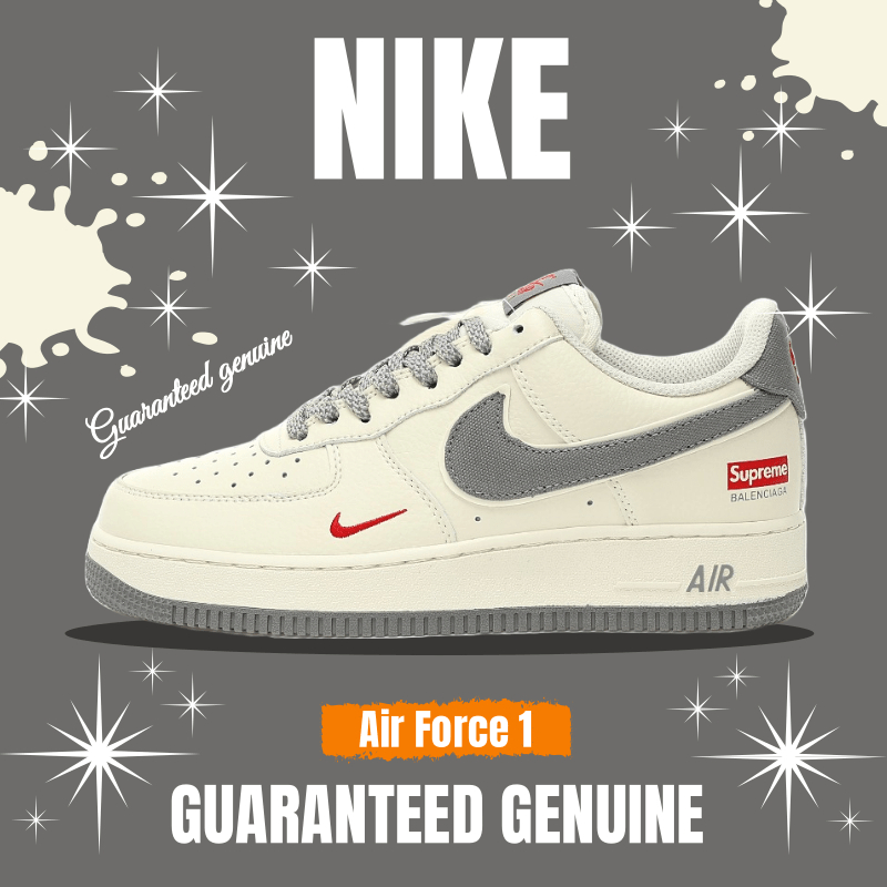 （จัดส่งฟรี）BALENCIAGA x Supreme x Nike Air Force 1 07 Low"Supreme" องเท้าผ้าใบ รองเท้า nike HD9888-004