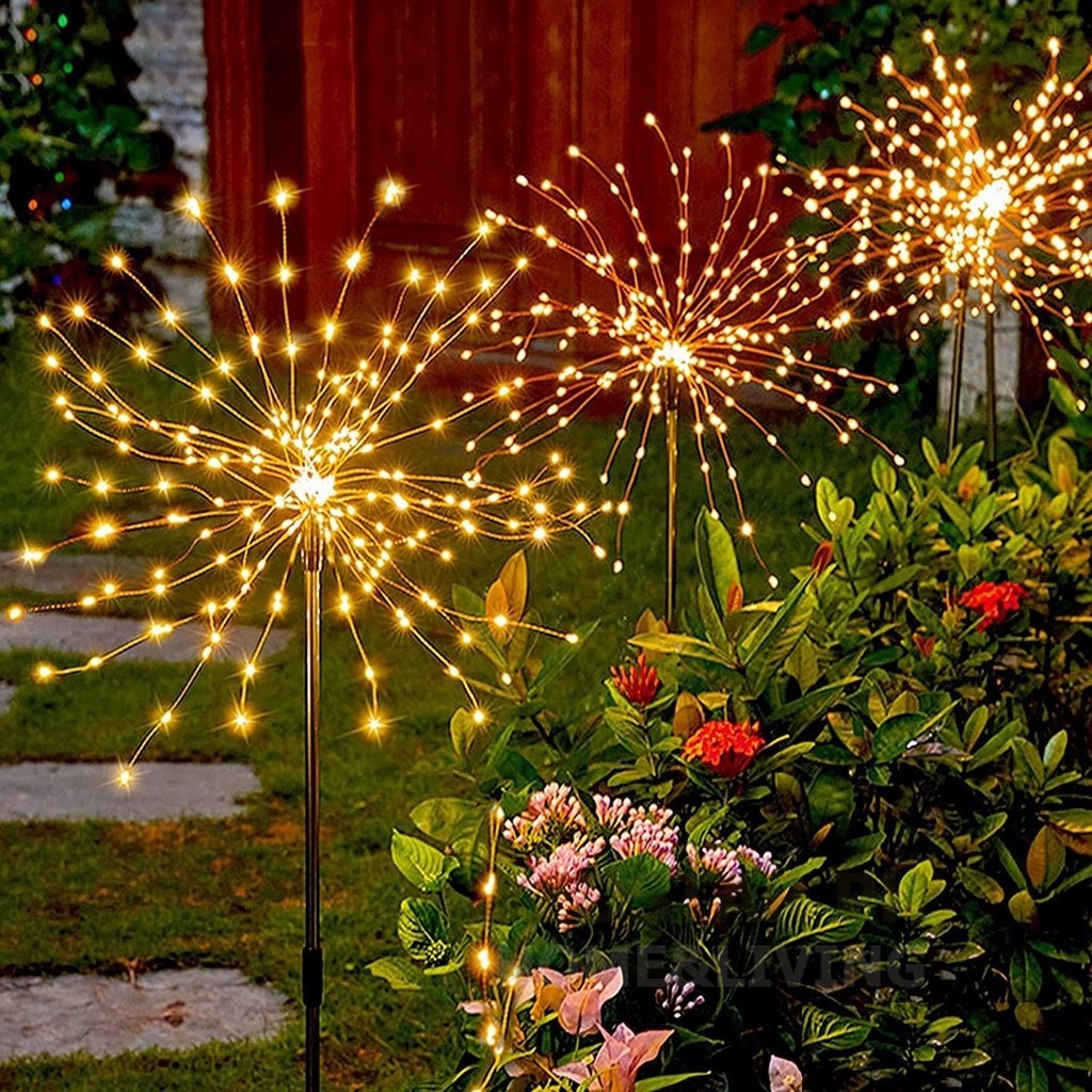 ไฟโซล่า ไฟกระพริบ ไฟแต่งสวน ไฟดอกไม้ไฟ 90 LED ไฟต้นไม้ กันน้ำ ไฟ DIY ได้