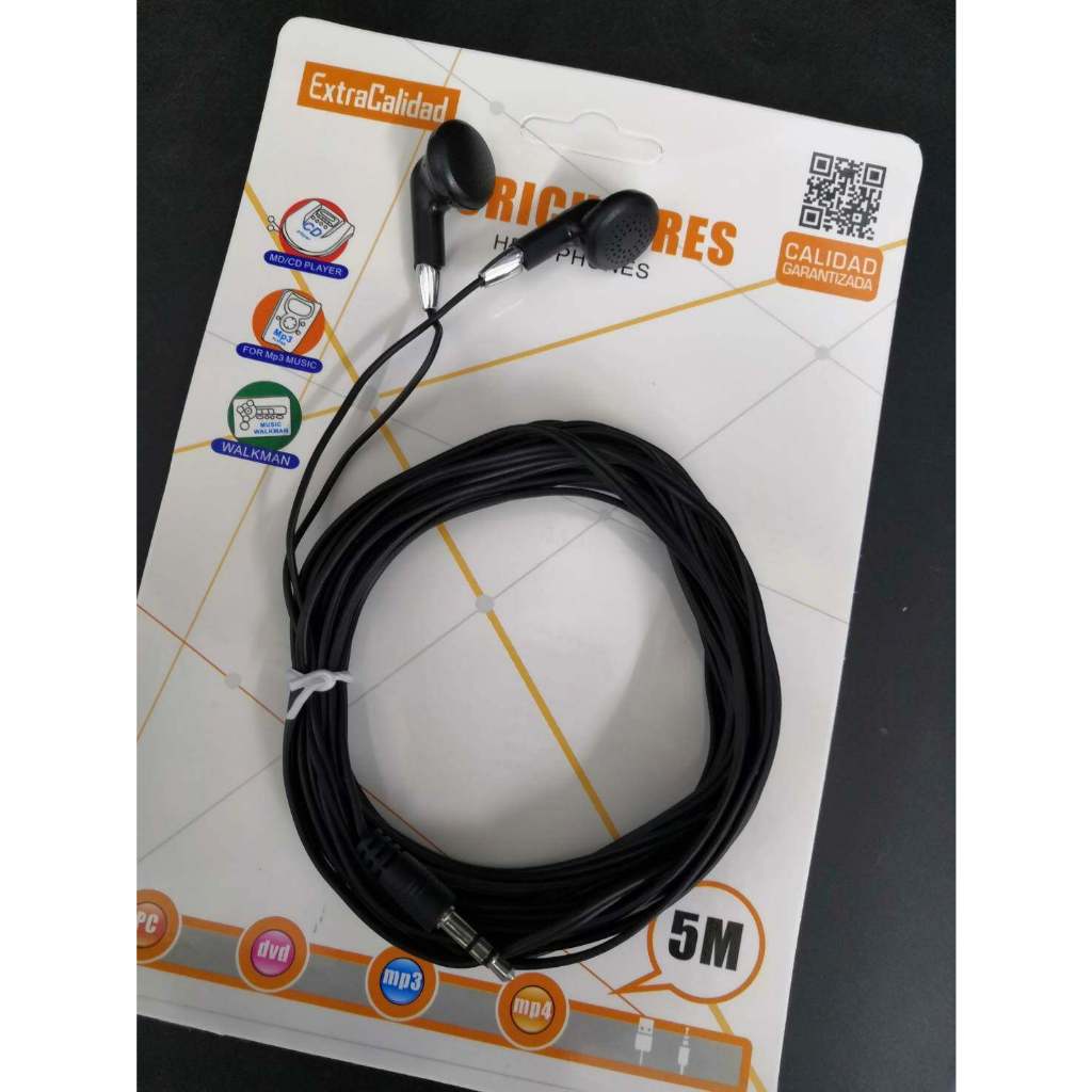หูฟังต่อทีวี คอมพิวเตอร์ แจ๊ค 3.5 mm สายยาว 5 เมตร สำหรับดุทีวี ดุหนังโดยไม่รบกวนคนรอบข้าง