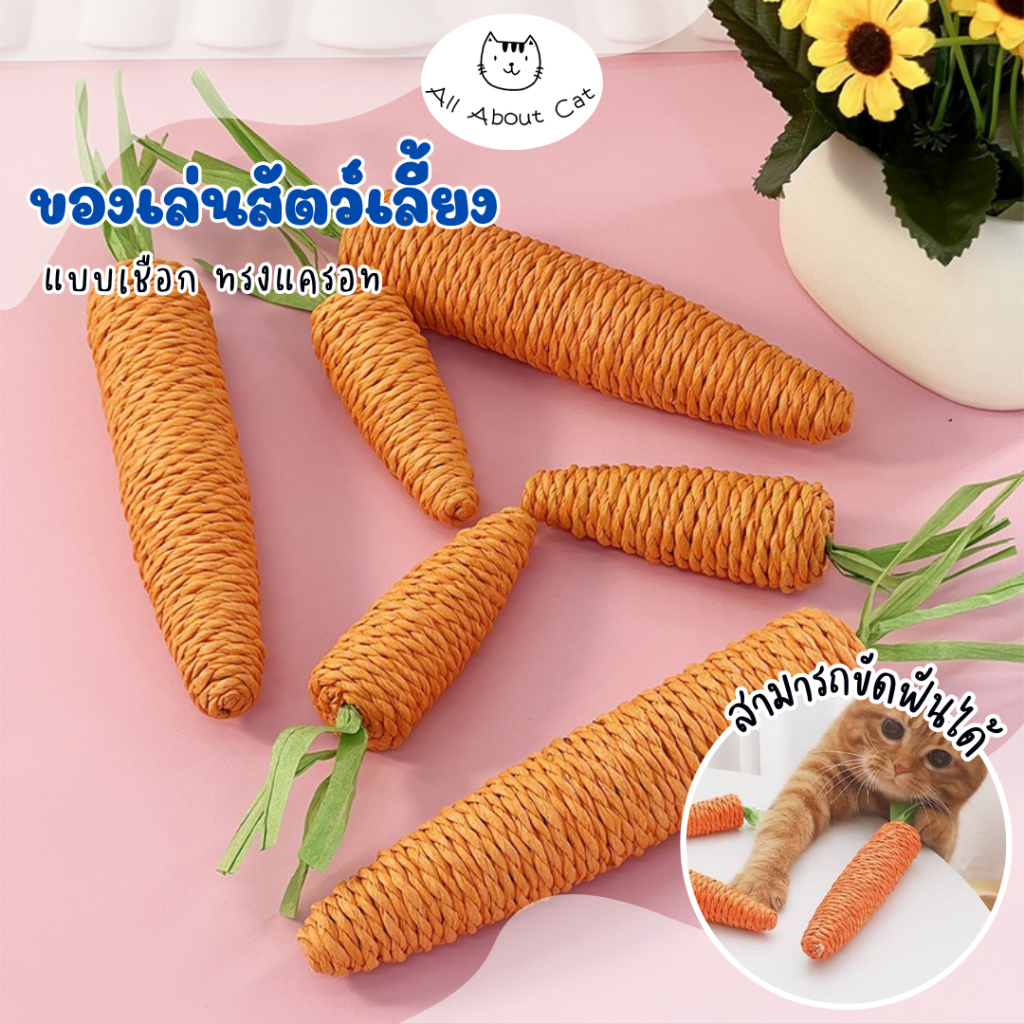 [ ABC cat ] ของเล่นสำหรับสัตว์เลี้ยง แครอทเชือก ของเล่นแบบขัดฟัน ลับเล็บแมว