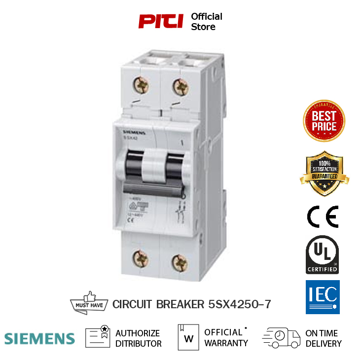 SIEMENS 5SX4250-7 2P 50A 10KA T55  2POL C50 MCB