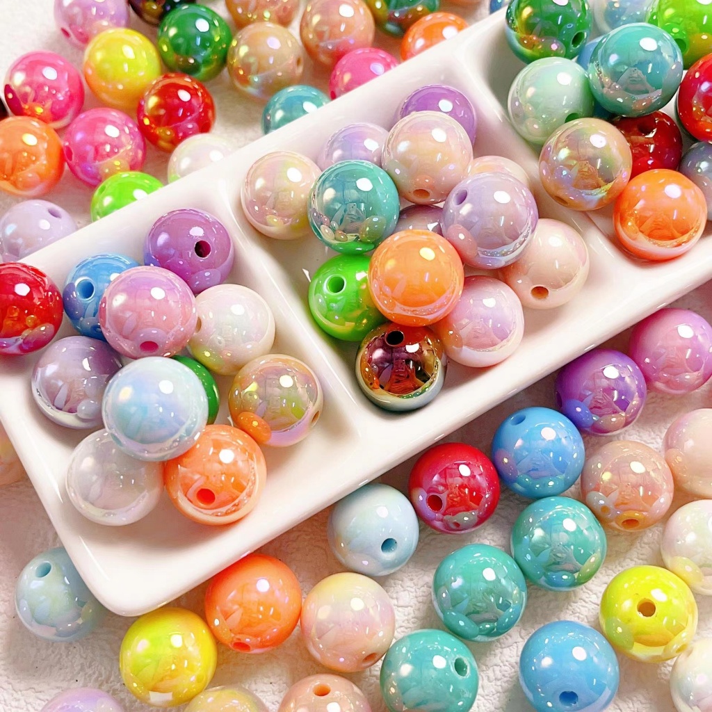 ลูกปัด สีรุ้ง มุกเปลือกหอย ขนาด 16 มิล สำหรับงาน DIY ทำงานฝีมือ ที่ห้อยโทรศัพท์ พวงกุญแจ อุปกรณ์เสริมงานฝีมือ
